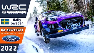 M-Sport Ford WRC Rally Highlights : WRC Rally Sweden 2022 : Ford Puma Rally1 Rally Car