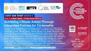 CCG COP27 Side Event 9: 'Achieving Climate Action Through Integrated Policies for Co-benefits'