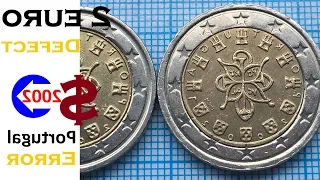 Portugal 2 euro  2002 Defect Error Moedas de Portugal 20.000