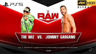 WWE 2K22 (PS5) - JOHNNY GARGANO vs THE MIZ | RAW, NOV. 7, 2022 [4K 60FPS HDR]