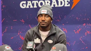 DEEBO SAMUEL ALL FOCUS FOR SUPER BOWL LVIII; NO-NONSENSE APPROACH TO CHIEFS REMATCH ON MEDIA DAY