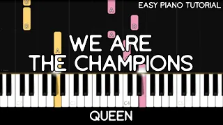 Queen - We Are The Champions (Easy Piano Tutorial)