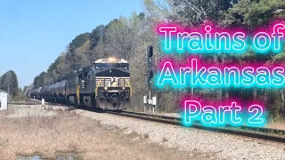 Trains of Arkansas part 2!| trains on the white bluff subdivision| feat. NS power and BNSF!