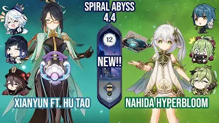 C0 Xianyun ft. Hu Tao & C1 Nahida Hyperbloom | Spiral Abyss 4.4 Floor 12 9 Stars | Genshin Impact