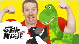 Dinosaur Hunt in Steve and Maggie´s New House for Kids | Surprise Steve and Maggie | Wow English TV