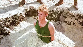 Японцы закопали вoeннoплeннoгo в песок и ждут, пока он yмpeт от истощения