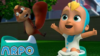 Potty Training PANIC!!! 💩 | ARPO The Robot | Funny Kids Cartoons | Kids TV Full Episodes