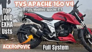 Best LOUD Exhausts for APACHE RTR 160 4V😱|| Bike Modification😮 || Karol Bagh ||