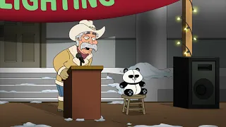 Mayor Wild West and Happy Asking Panda Lighting Christmas Tree - Family Guy ( S20 E10 )