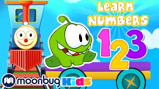 Cut The Rope - Om Nom Learn Numbers Train | ABC 123 Moonbug Kids | Fun Cartoons | Learning Rhymes