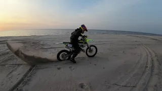 Husqvrana Tc 85 Riding on the beach