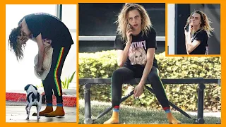 Cara Delevingne Appears Disheveled and Jittery At Airport In Socks