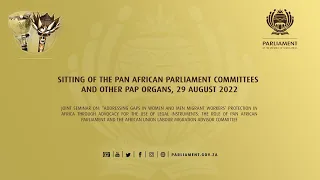 Sitting Of The Pan African Parliament Committees And Other Pap Organs, 29 August 2022