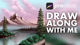 Mountain Lake Procreate tutorial 181