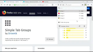 Группировка вкладок Firefox с помощью Simple Tab Groups