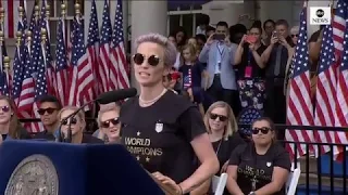 USWNT star Megan Rapinoe speaks at the team's World Cup victory celebration | ABC News