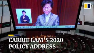 Hong Kong leader Carrie Lam delivers 2020 policy address