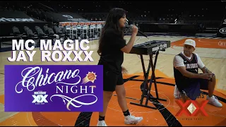 Chicano Night MC Magic & Jay Roxxx Perform at Half Time Phoenix Suns Game - PRINCESA & SEXY LADY