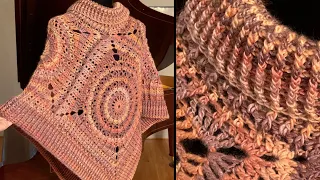 Crochet Boho Poncho with 4 Squares Part 1 ☀️