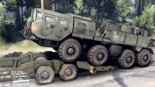 SPINTIRES 2014 - The Coast Map - Loading the MAZ-7310 on a Trailer