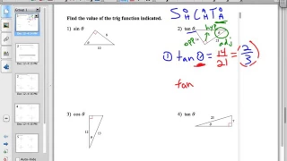Find the Value of the Trig Function Indicated