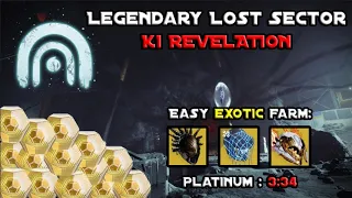 K1 Revelation Legendary Lost Sector Exotic Farm / Arc Warlock Build (3:34) [Destiny 2]