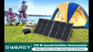 SWAREY 100-Watt faltbares Solarpanel Solarladegerät