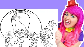 Coloring Trolls Poppy & Friends