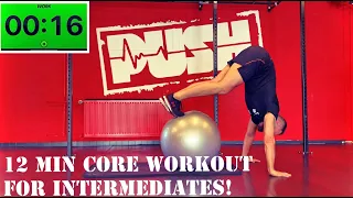 12 min CORE workout with EXERCISE BALL - PHYSIOBALL - STABILITYBALL AB workout for intermediates