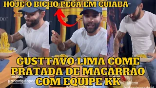 Gusttavo Lima come PRATADA de MACARRÃO antes de DESPEDIDA do Buteco em Cuiabá