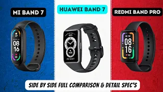 Mi Band 7 vs Huawei Band 7 vs Redmi Smart Band Pro Smartwatch Side by Side (Full) Comparison