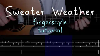 Sweater Weather - GUITAR TUTORIAL (LESSON) - The Neighbourhood / Fingerstyle Cover