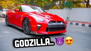 The New 2017 Nissan GT-R rolling in the streets of Bangalore ( supercars in India)