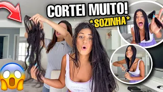 CORTEI MUITO O CABELO PRA FICAR COM CARA DE GRÁVIDA!! 😱 *passei do limite*