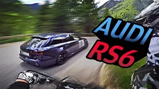 Chasing tuned Audi RS6 on small road