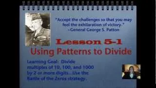 Lesson 5-1, Using Patterns to Divide