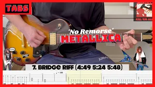 No Remorse - Metallica (ALL RIFFS + TABS) Guitar lesson/tutorial/How to play