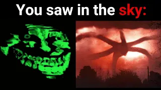 troll face becoming uncanny ( you saw in the sky ) | trollge | troll face
