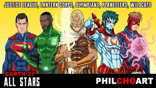 Earth-27 All Stars - JUSTICE LEAGUE, LANTERN CORPS, OLYMPIANS, PLANETEERS, and WILDCATS