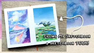 Artist Diaries | Finishing My Sketchbook in THREE DAYS! Studying Studio Ghibli With Gouache + Tour!