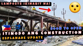 Construction ng River Esplanade Itinodo na! Lampost at Baluster Ikinabit na! Esplanade Update 6/3/24