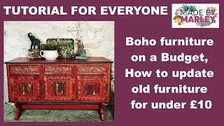 Boho furniture on a Budget, How to update old furniture for under £10