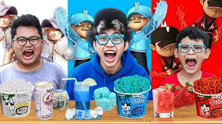 HANYA MAKAN 1 WARNA, SESUAI KARAKTER BOBOIBOY SOLAR VS ICE VS THUNDER SIAPA YANG LEBIH KUAT!!!