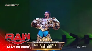 Seth "Freakin" Rollins entrance for a match: WWE Raw, May 29, 2023