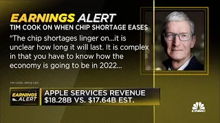 Apple CEO Tim Cook: Chip shortages will 'linger on'