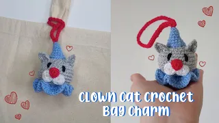 Clown Cat Crochet Tutorial - Bag Charm