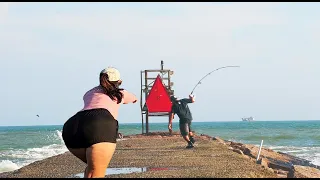 The Most Insane Jetty Fishing Video you will ever see!