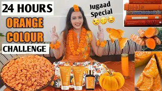 I Used Only ORANGE Things For 24 Hours | Crazy Challenge 🤪| Garima's Good Life