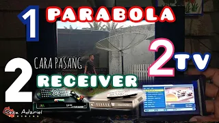 CARA PASANG PARABOLA 1 LNB 2 RECEIVER KE 2 TV