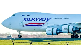 [4K] STUNNING | Silk Way West Boeing 747-400F CLOSE-UP Landing at Belgrade Airport | With ATC